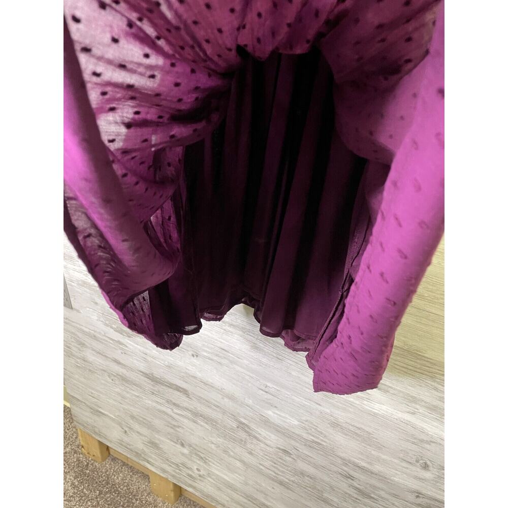 LOFT Crossover Halter Dress Size 8 Womens Purple Tie Waist - Picture 6 of 13